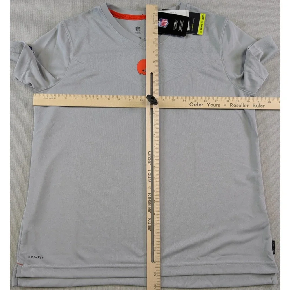 Cleveland Browns Shirt Womens Large Gray Nike Dri-Fit Training New Short Sleeve
